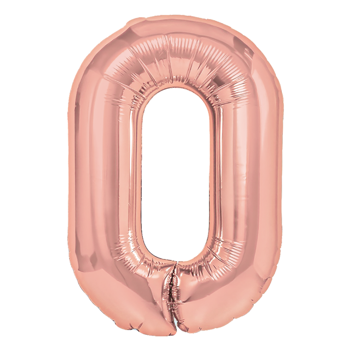 Balon foliowy cyfra 0 rose gold 70cm