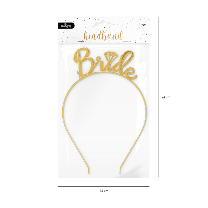 Opaska na wieczór panieński Bride złota