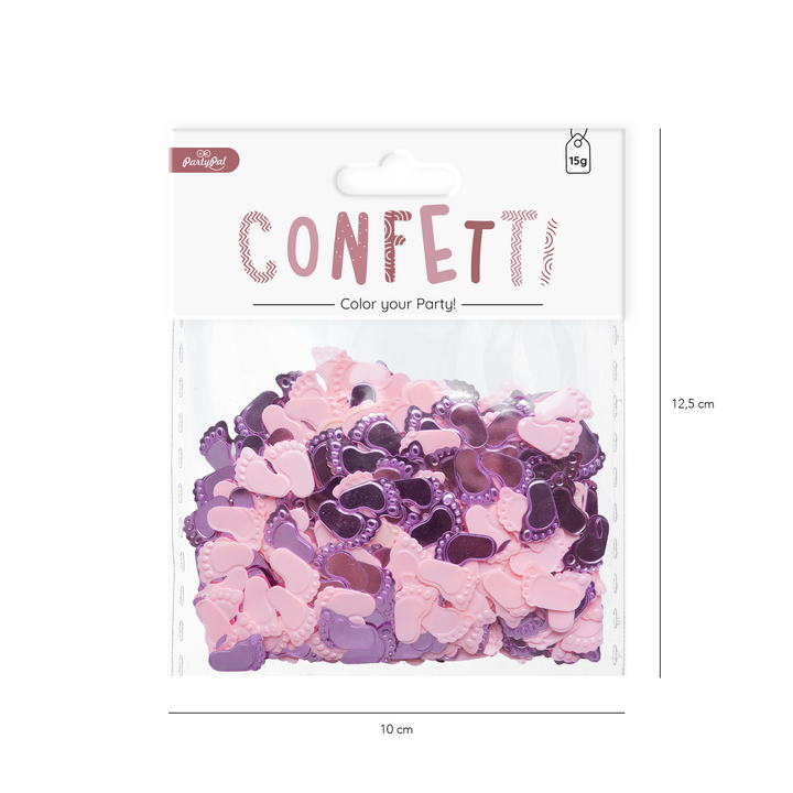Konfetti 15 g - różowe stópki