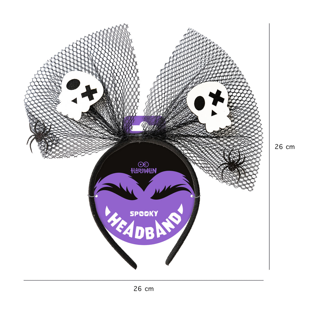Opaska Halloween Kokarda Czaszki Pająki opakowanie