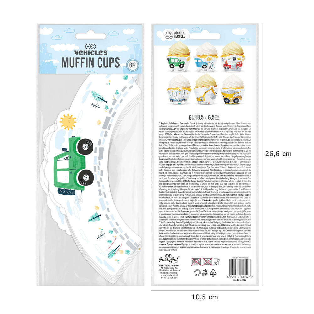 Papilotki do muffinek z kolekcji Auta - opakowanie
