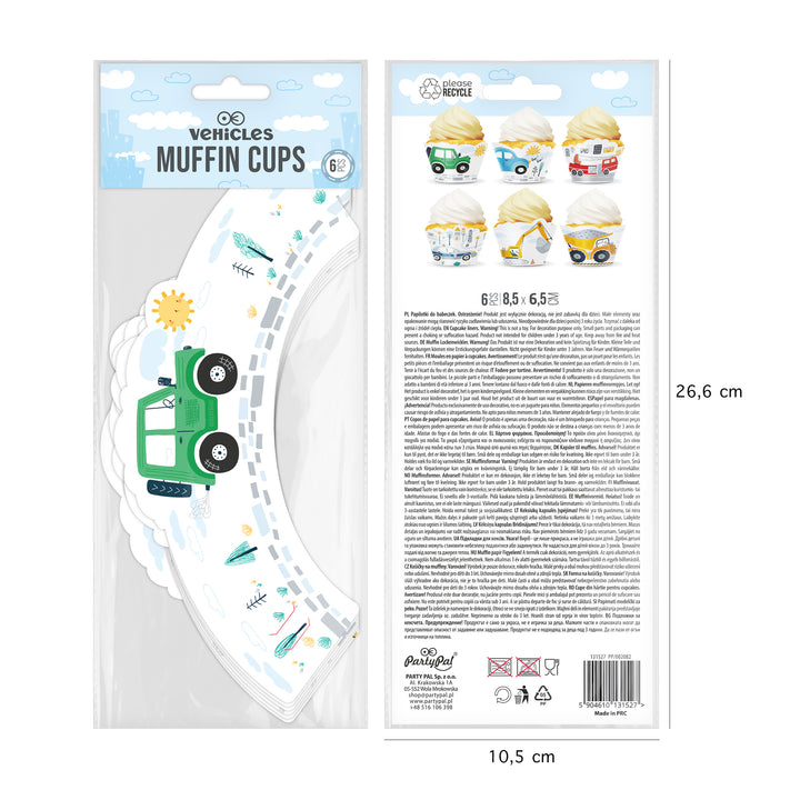 Papilotki do muffinek z kolekcji Auta - opakowanie
