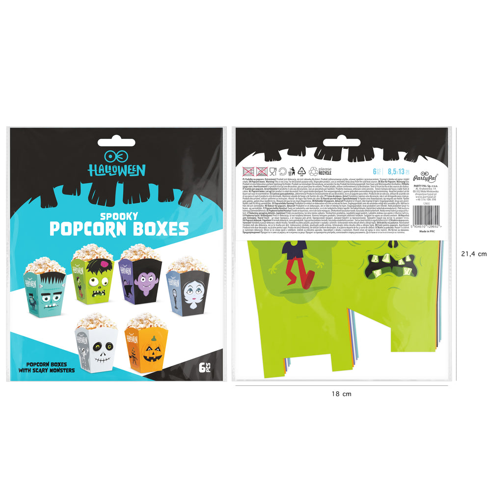 Pudełka na popcorn Halloween Monsters opakowanie