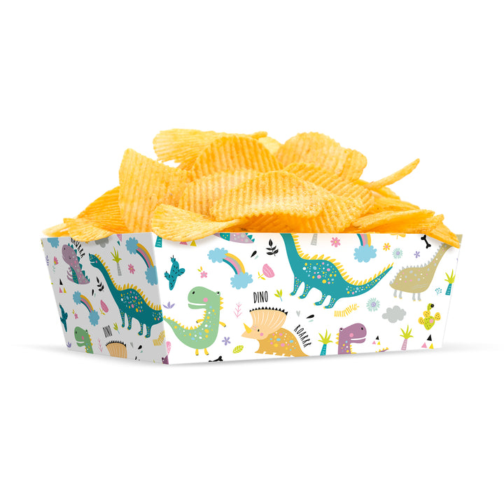 Pudełko na chipsy Dinozaury 15x6cm 3szt.