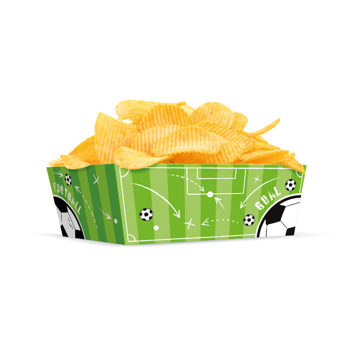 Pudełko na chipsy z kolekcji Football wypełnione chipsami
