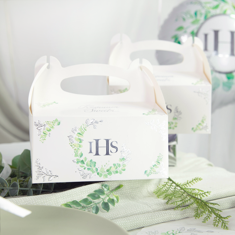 Pudełka na ciasto z kolekcji Eukaliptus srebrny - zdjęcie aranżacyjne