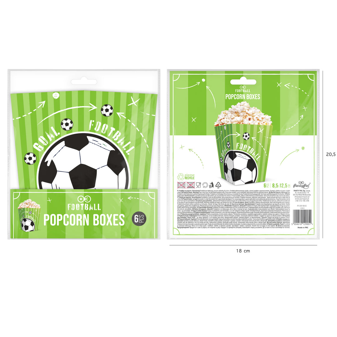 Opakowanie pudełka na popcorn z kolekcji Football.