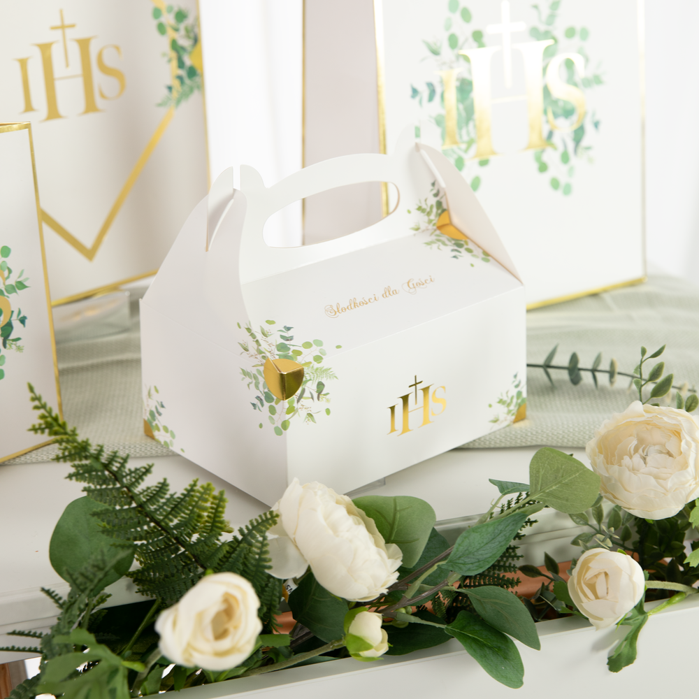 Pudełko na ciasto IHS, Słodkości dla Gości - zdjęcie aranżacyjne