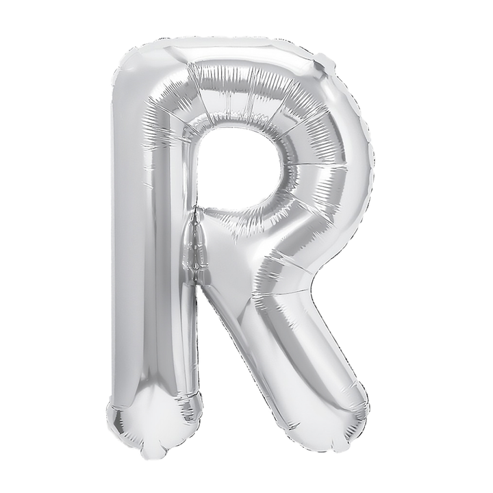 Balon foliowy litera R srebrny 70cm L