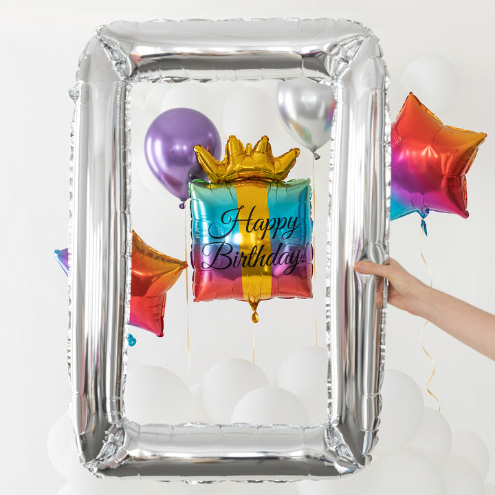 Balon foliowy Ramka srebrny 87x72cm