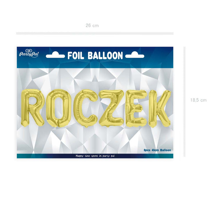Balon foliowy napis ROCZEK złoty