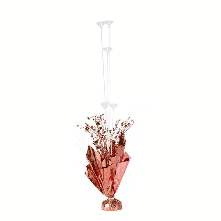 Ciężarek do balonów rose gold z patykami na balony