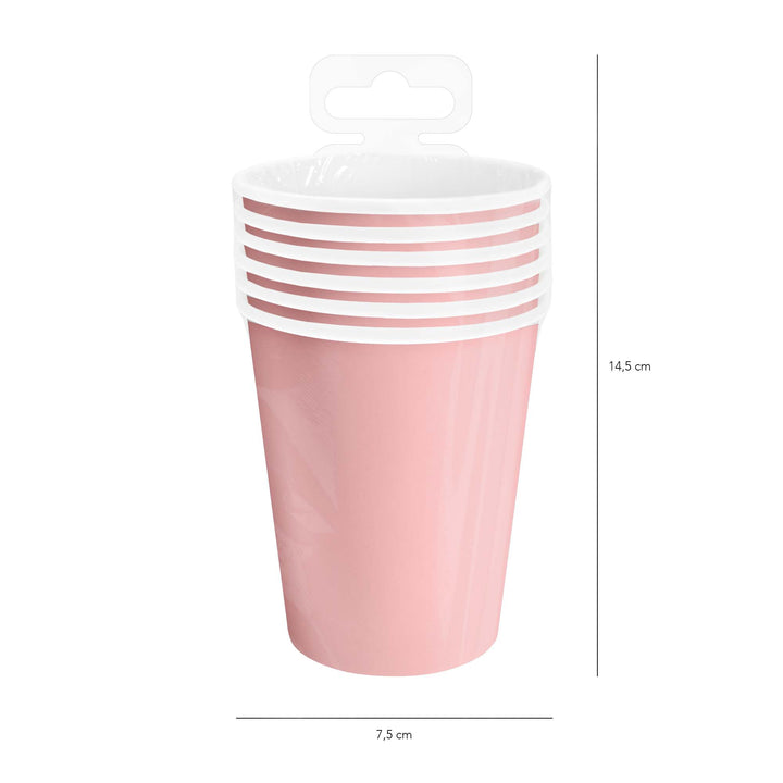 Kubek różowy 220ml 6szt.