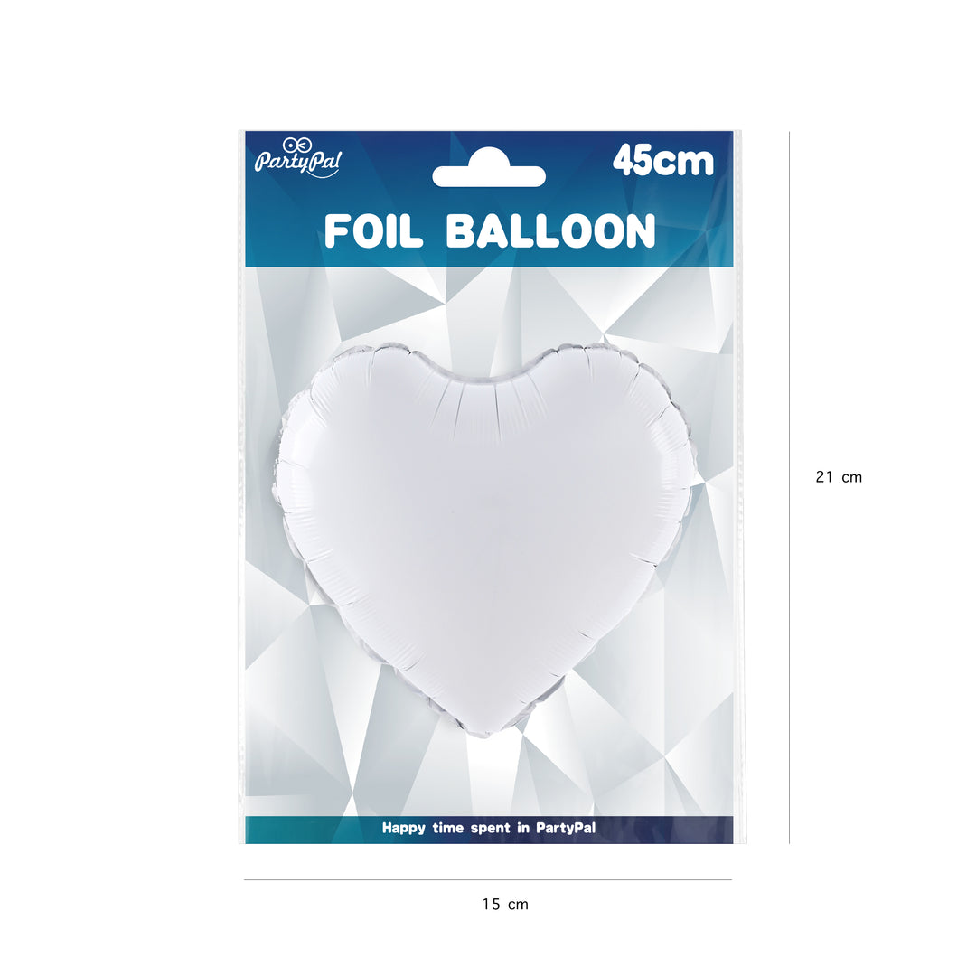 Balon foliowy Serce biały 18cali