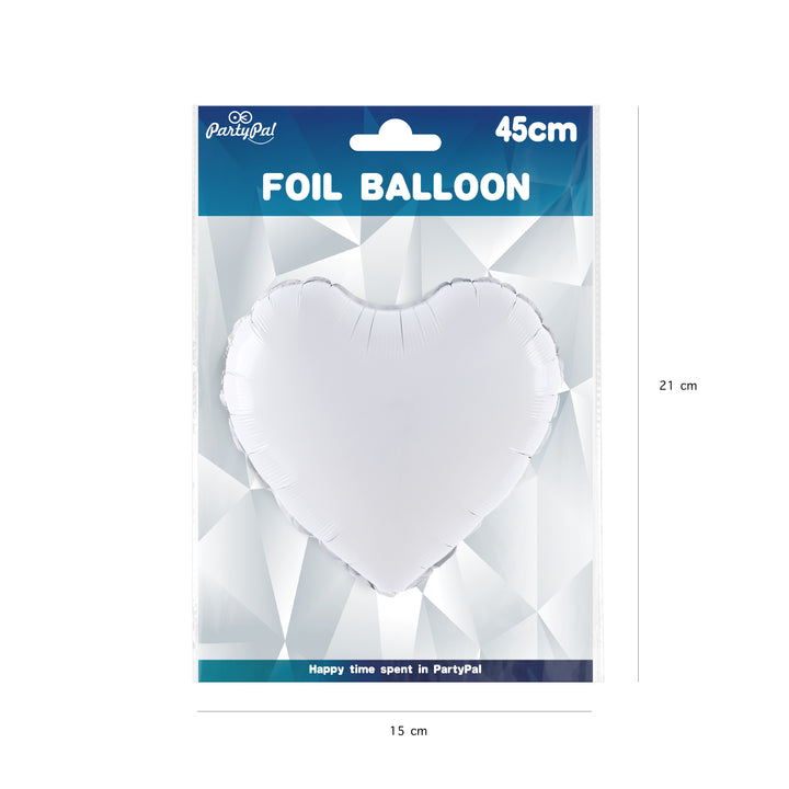 Balon foliowy Serce biały 18cali