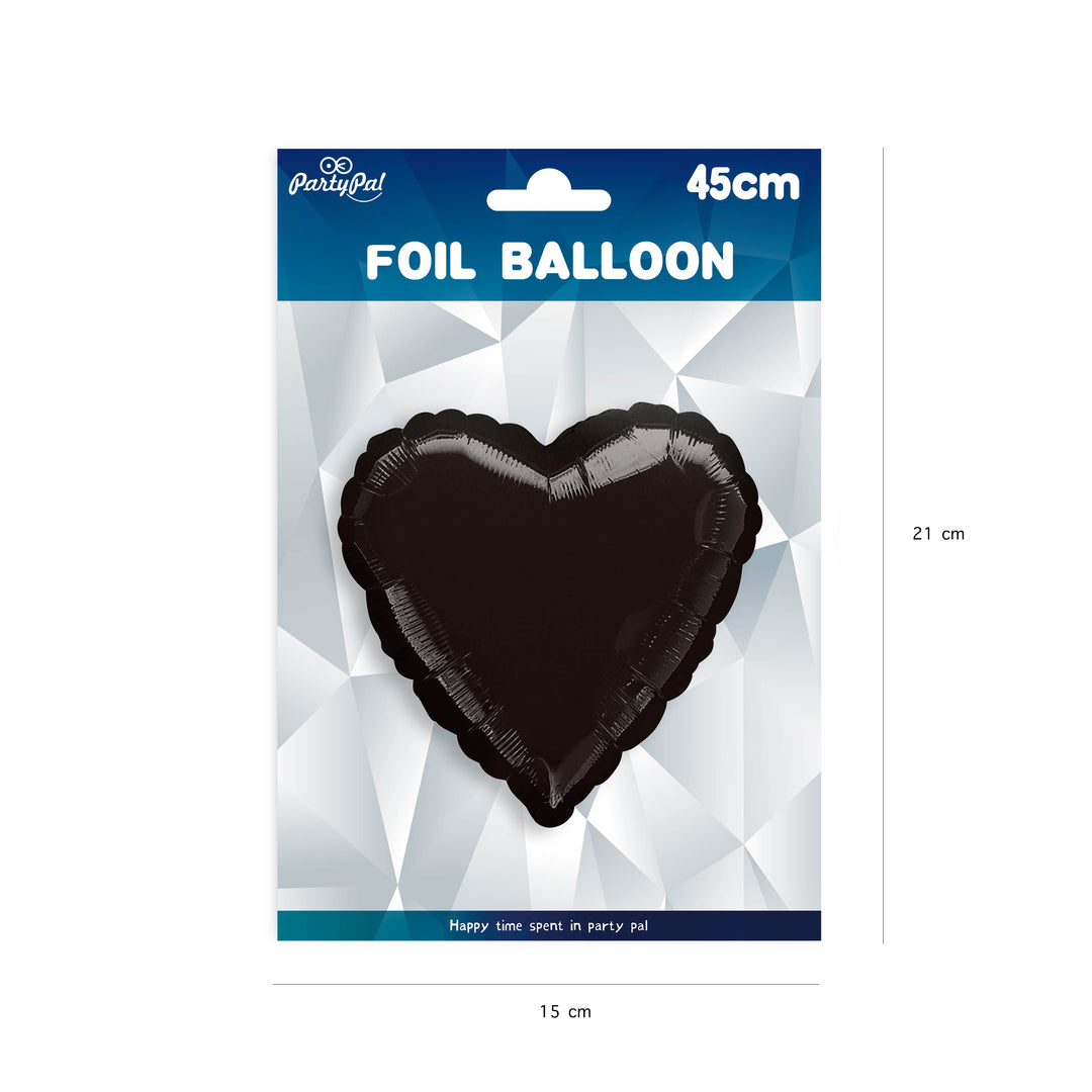 Balon foliowy Serce czarny 18cali