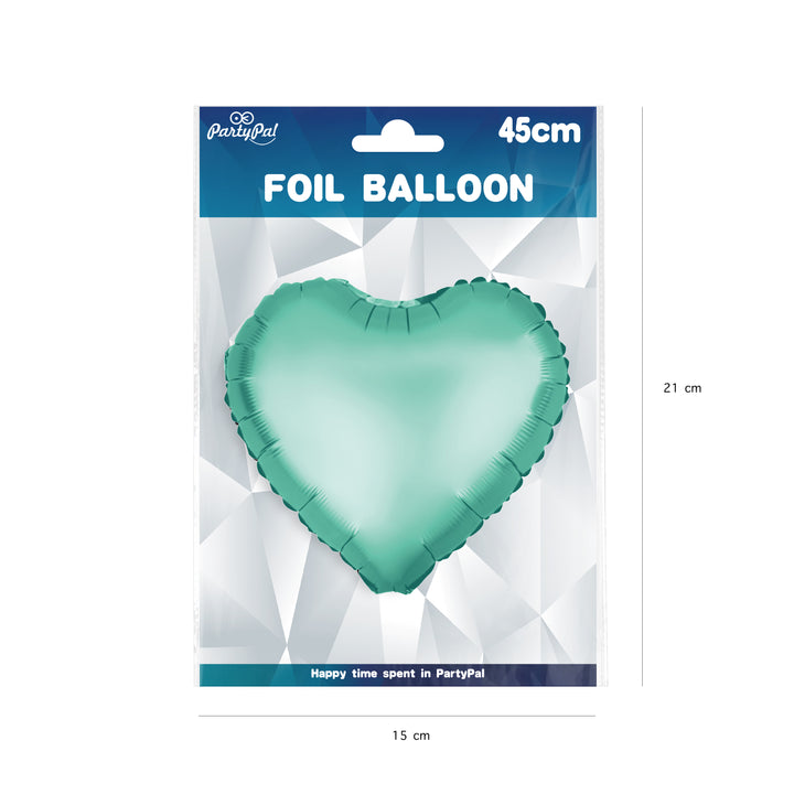 Balon foliowy Serce matowy zielony 18cali
