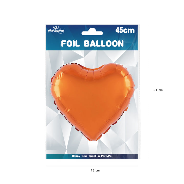Balon foliowy Serce pomarańczowy opakowanie
