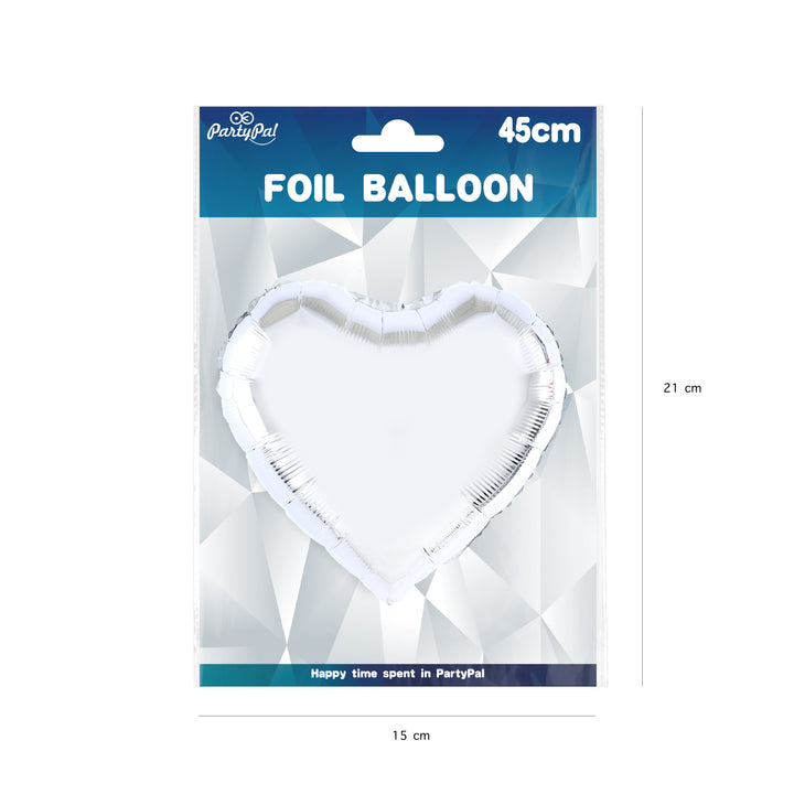 Balon foliowy Serce srebrny 18cali