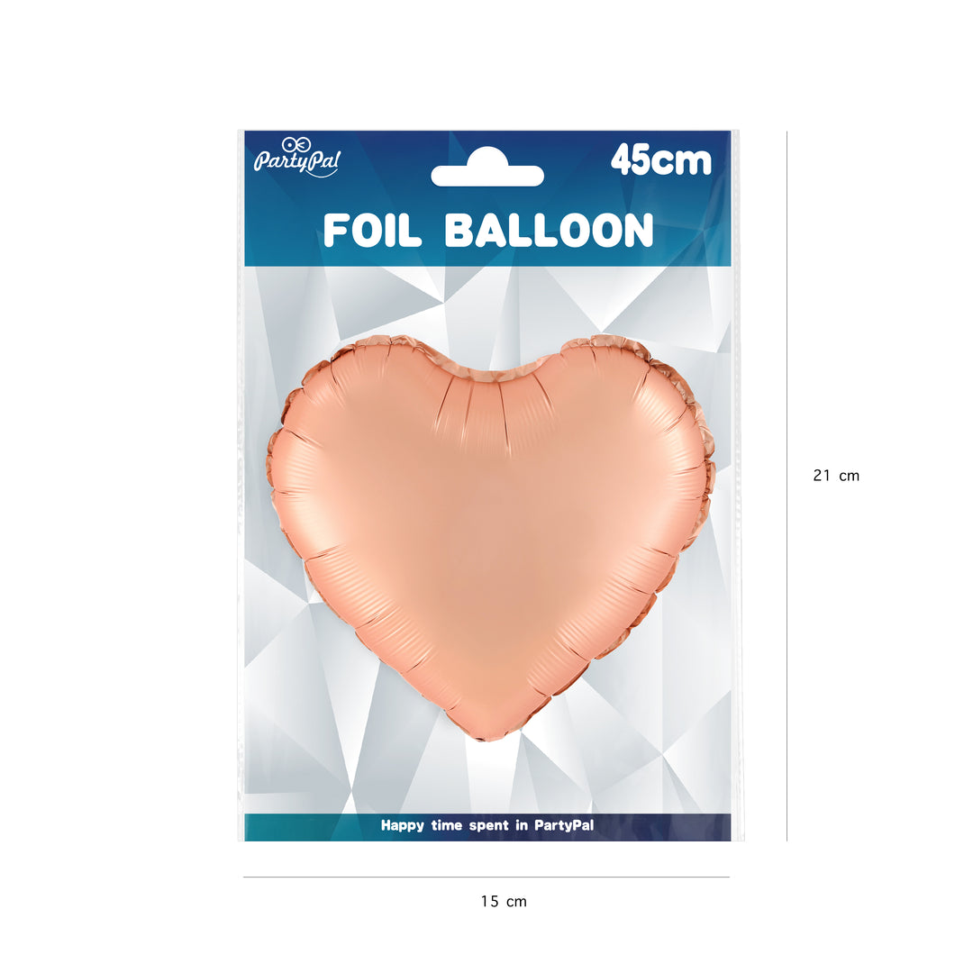 Balon foliowy Serce matowy rose gold 18cali