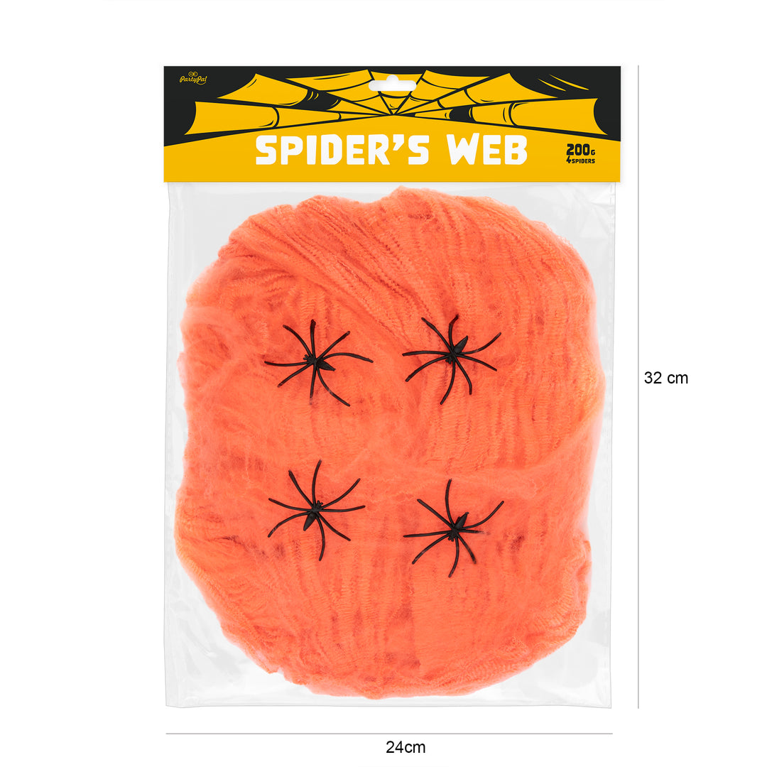 Pajęczyna Halloween pomarańczowa 200g