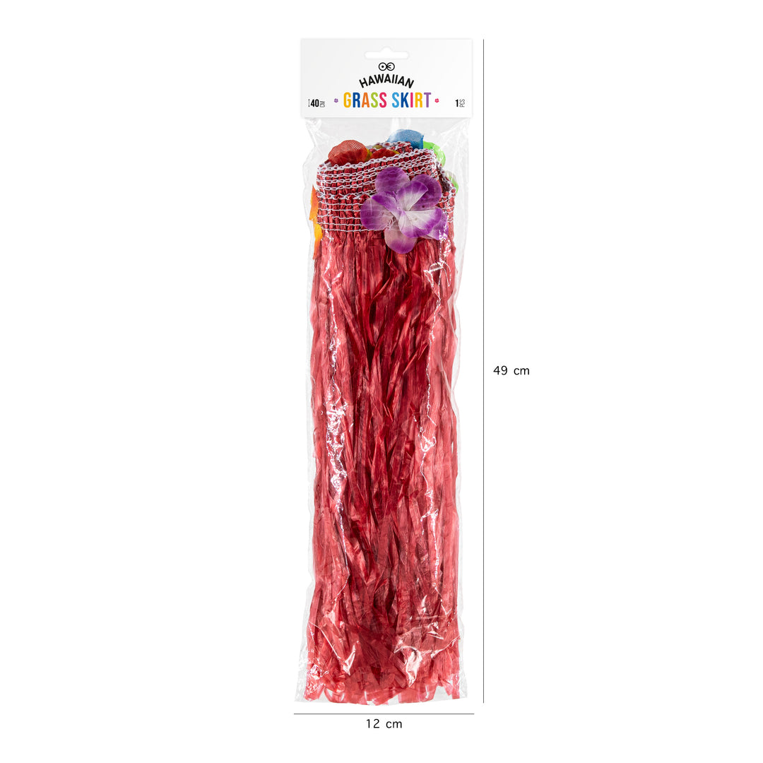 Spódniczka hawajska czerwona 40cm