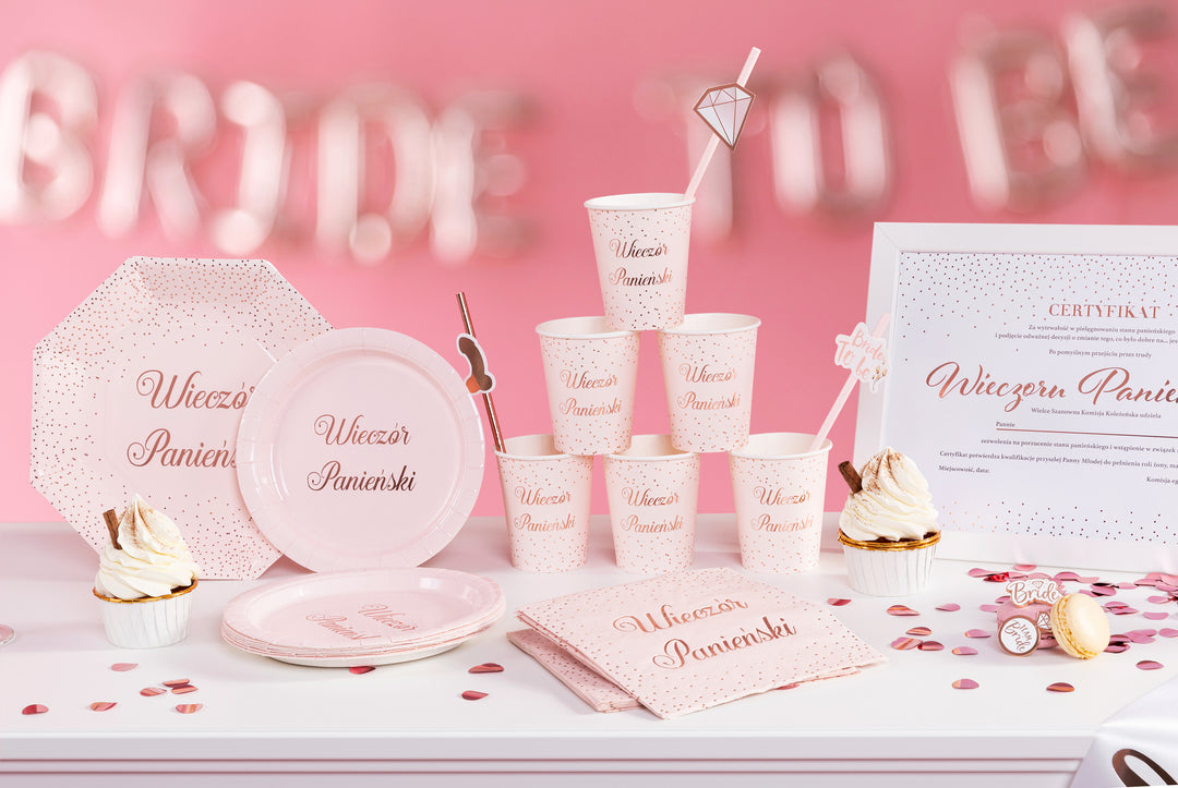 Balon foliowy napis Bride to be rose gold