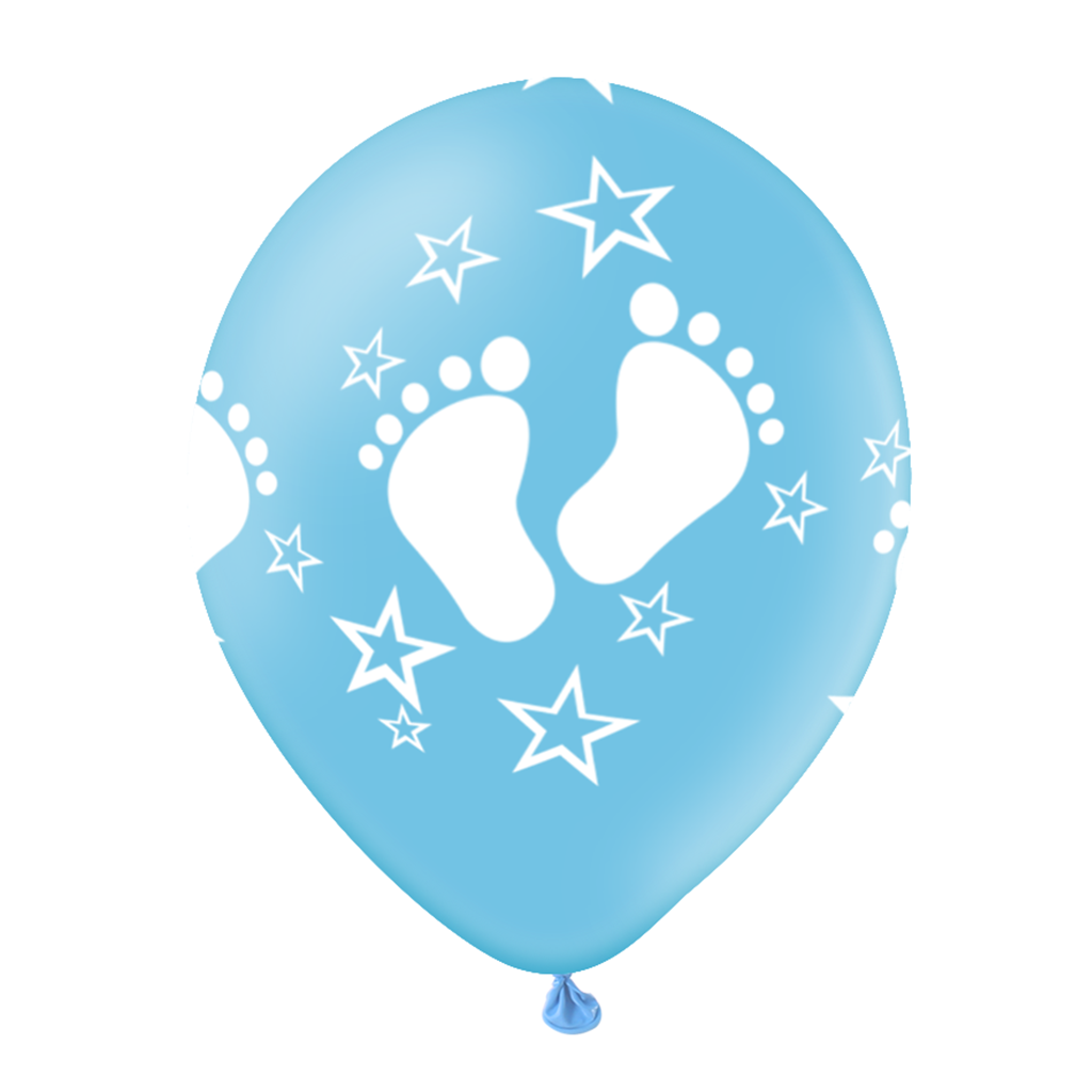 Balony niebieskie ze stópkami 12cali 6szt.