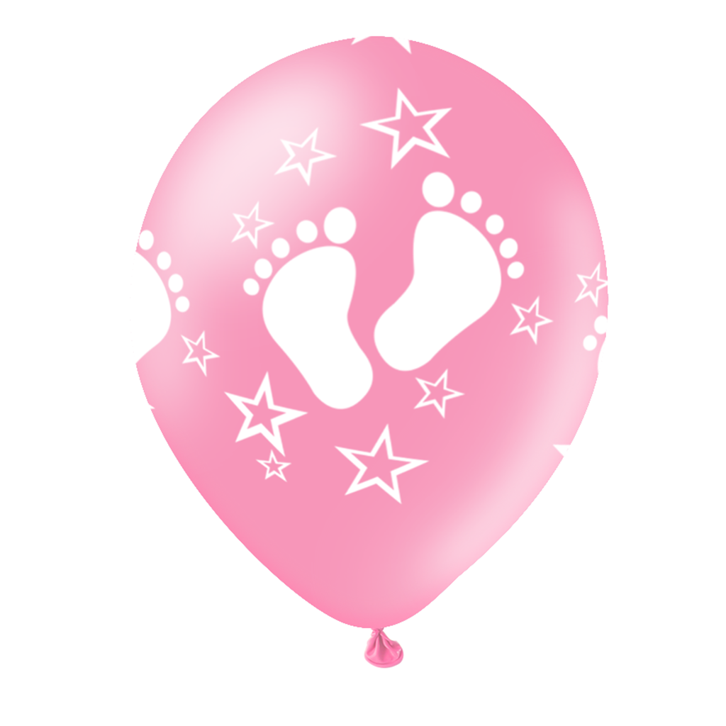 Balony różowy ze stópkami 12cali 6szt.