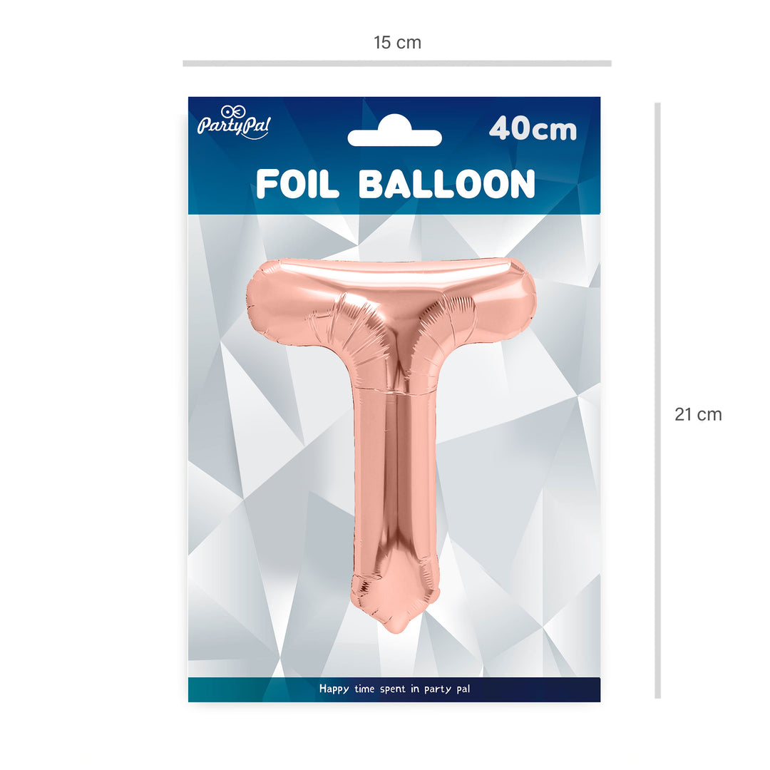 Balon foliowy litera T rose gold 40cm N