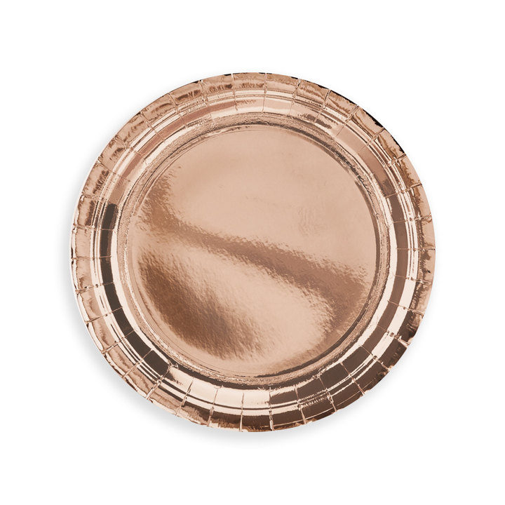 Talerzyki papierowe rose gold 9cali 6szt.