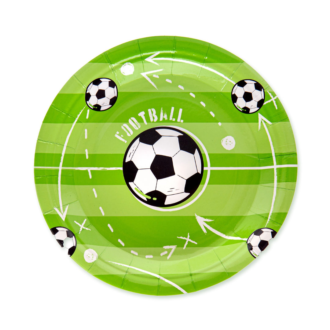 Talerzyk papierowy zielony z piłkami z kolekcji Football