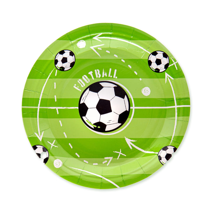 Talerzyk papierowy zielony z piłkami z kolekcji Football