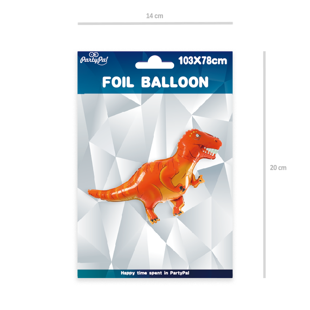 Balon foliowy Tyranozaur czerwony 103x78cm