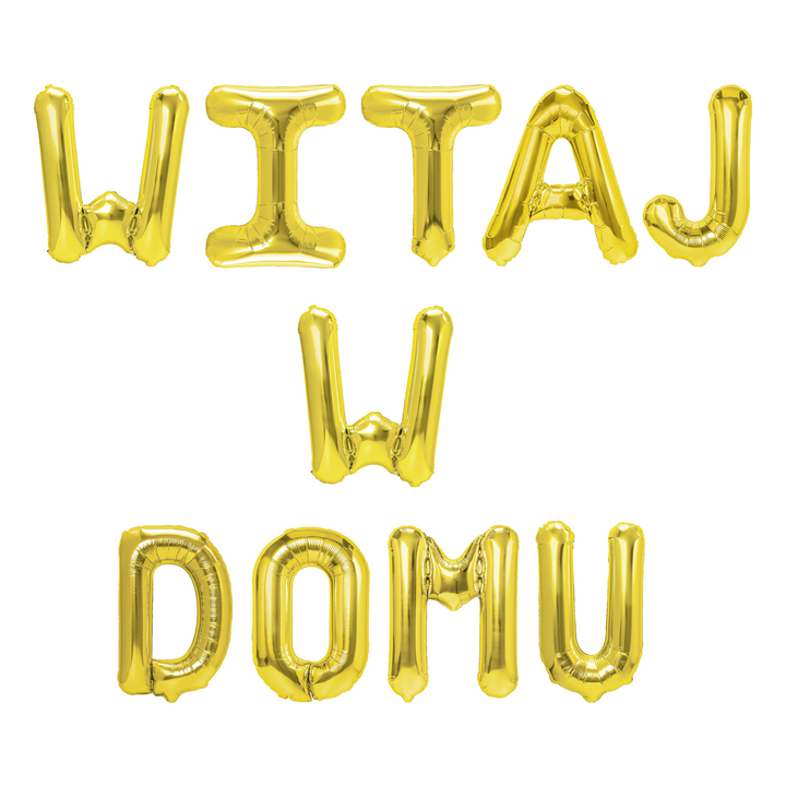 Balon foliowy napis WITAJ W DOMU złoty