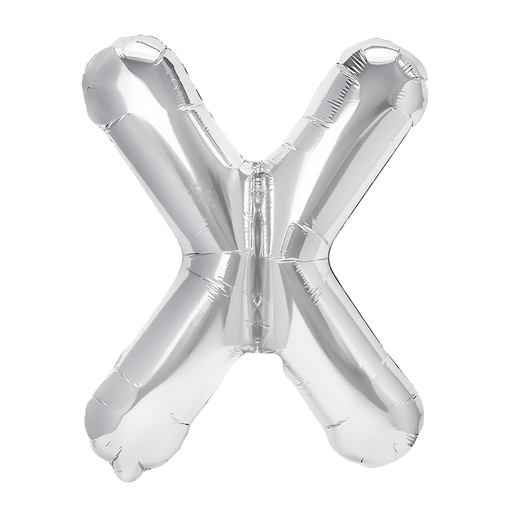 Balon foliowy litera X srebrny 70cm L