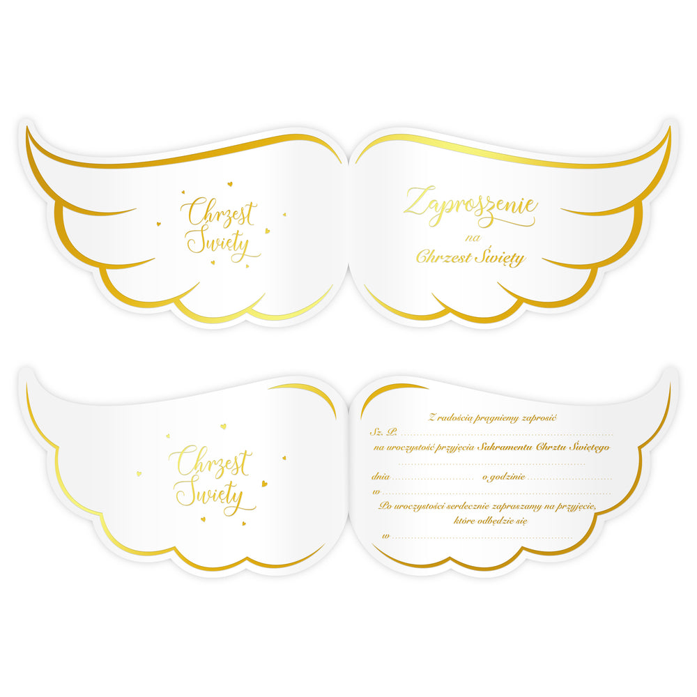 Zaproszenie na chrzest Skrzydła - 4 strony