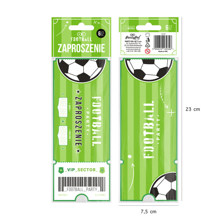 Zaproszenia na imprezę z kolekcji Football - opakowanie