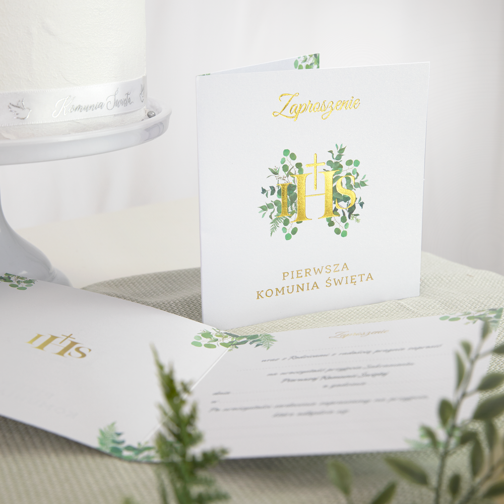 Zaproszenie na komunię Eukaliptus - zdjęcie aranżacyjne