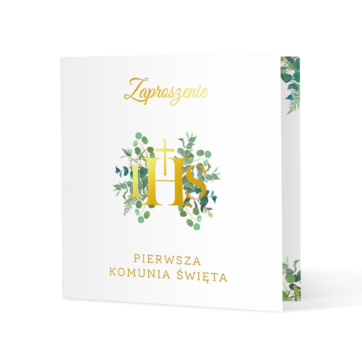 Zaproszenie na komunię z kolekcji Eukaliptus