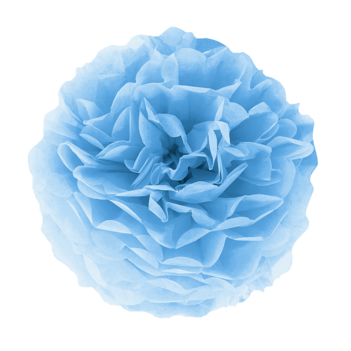 Pompon bibułowy, baby blue, 35 cm