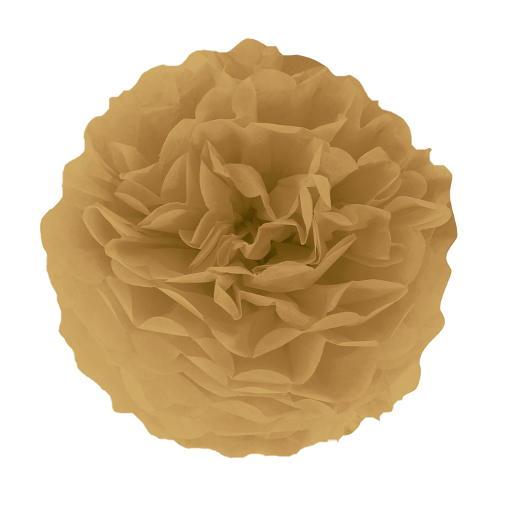 Pompon bibułowy, brązowy złoty, 15 cm