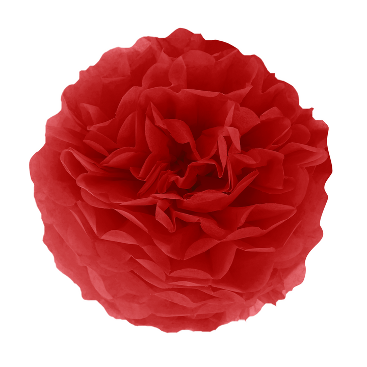 Pompon bibułowy, czerwony, 35 cm