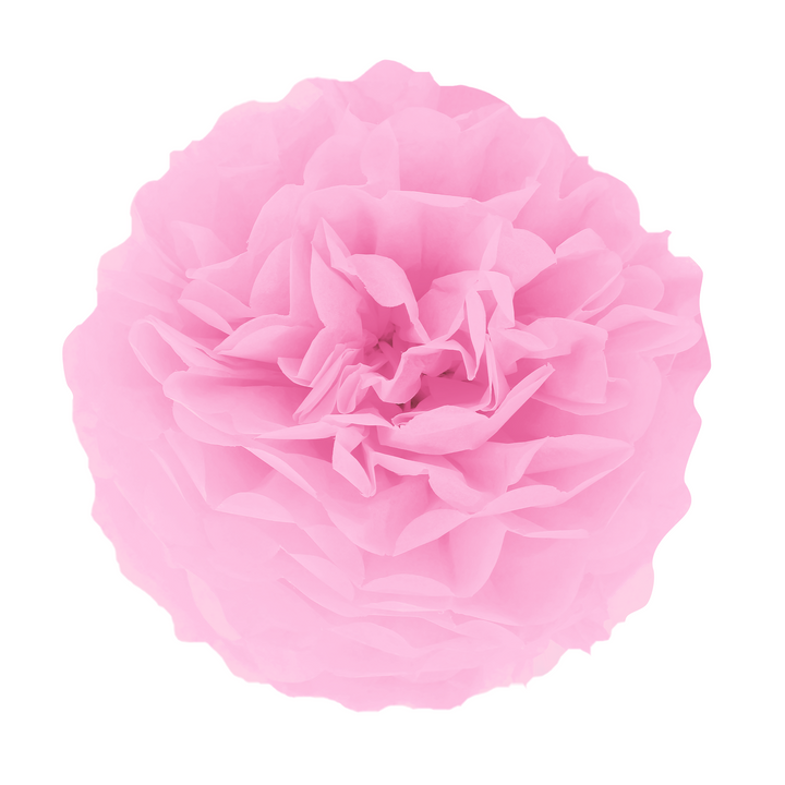 Pompon bibułowy, jasny różowy, 15 cm