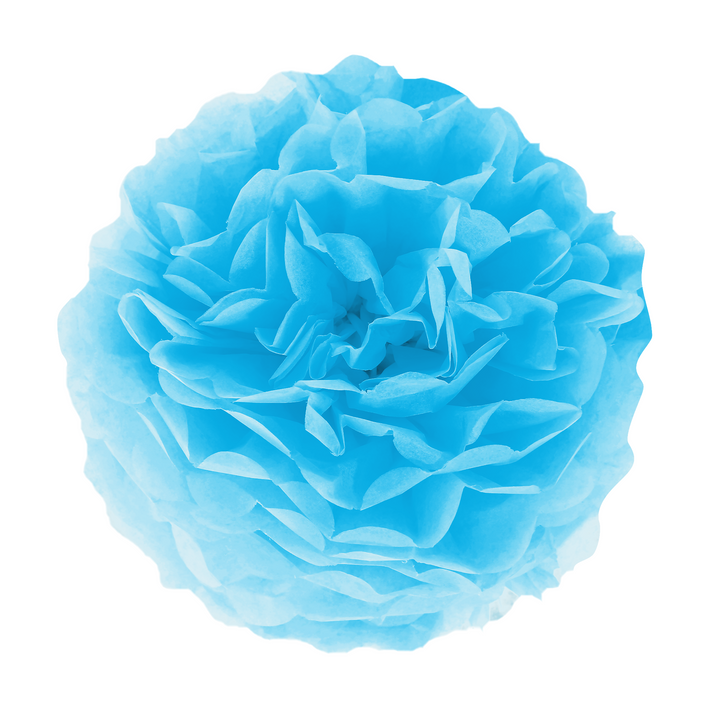Pompon bibułowy, niebieski, 35 cm