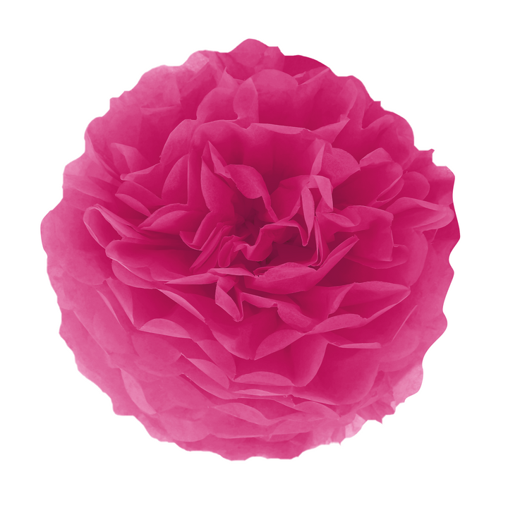 Pompon bibułowy, różowy, 15 cm