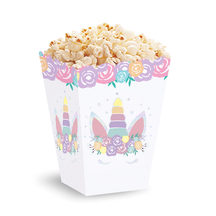 Pudełko na popcorn Jednorożec 6szt.