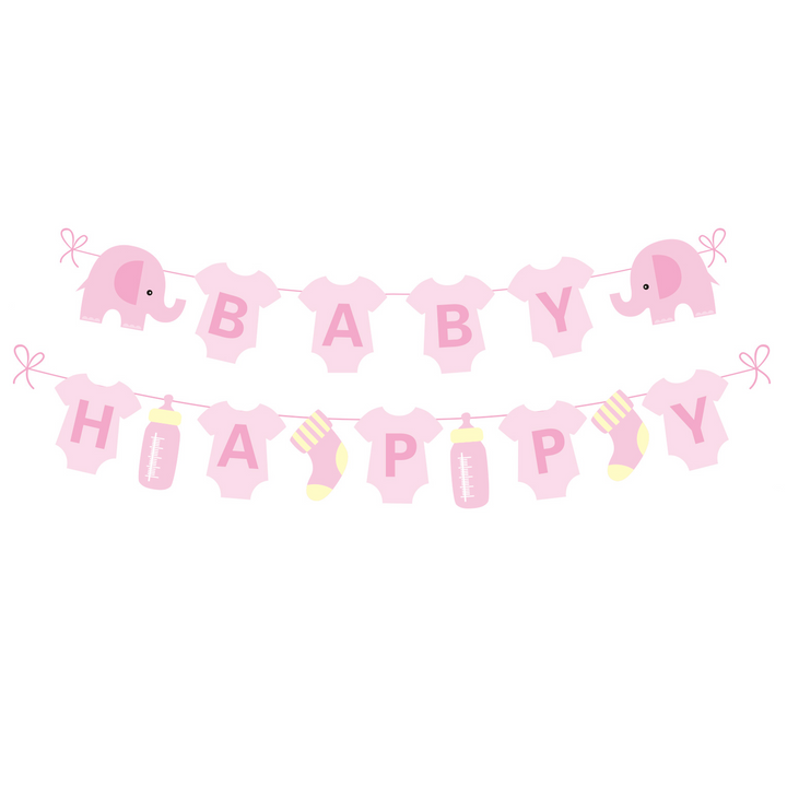 Baner Baby Shower Słonik różowy 300 cm