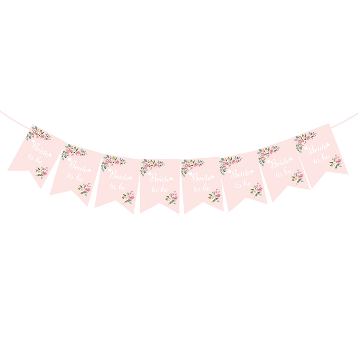 Baner na wieczór panieński Bride to be Kwiaty różowy 250cm