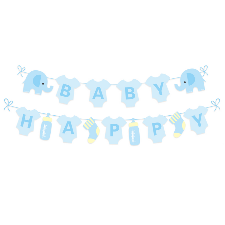 Baner Baby Shower Słonik niebieski 300 cm